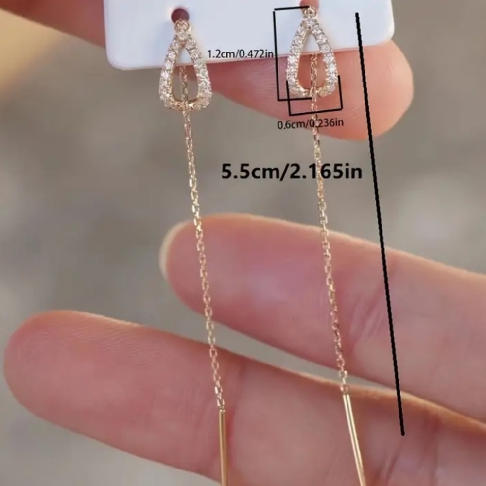 Silver tone dangle earrings - Picture 3 of 3